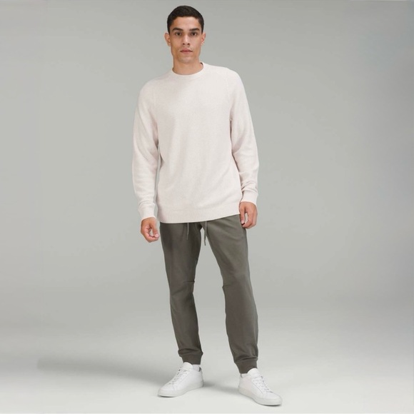 Lululemon Sweater Mens Large Ivory Textured Knit Crewneck Fisherman Wool Thermal - Picture 12 of 12